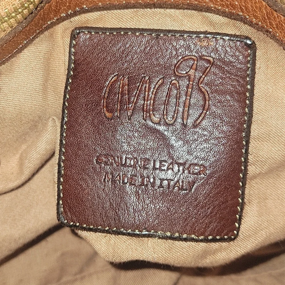 Civico 93 Brown Woven Leather Tote Shoulder Bag - Brown